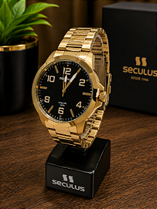 Relogio Masculino Seculus Dourado 44297GPSVDA4