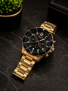 Relógio Masculino Séculos Dourado - 77316GPSVHA2