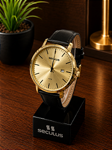 Relogio Masculino de couro preto 44328GPSVDC2