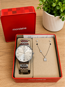 Kit Relógio Feminino Prata Mondaine - 99922L0MKNE2