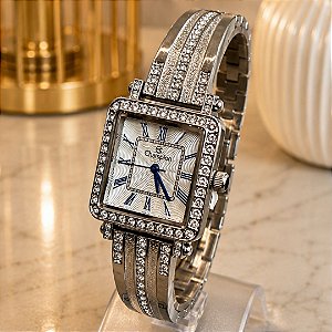 Relogio Champion Feminino Prata Com Pedras - CF25965Q