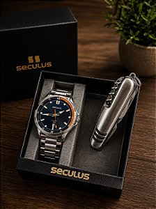 Kit Relógio Seculus Masculino 77359G0SKNA2K1