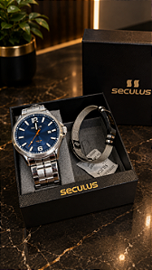 Kit Relógio Seculus Masculino77358G0SKNA1K1
