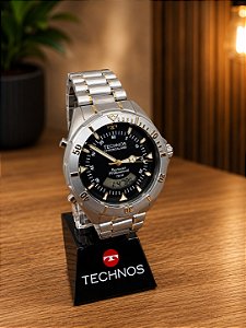 Relogio masculino Technos prata com dourado Skydiver WT2050AXN/1P