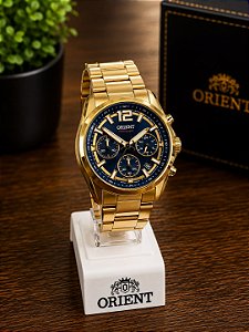 Relogio masculino Orient dourado Solartech MGSSC068D2KX