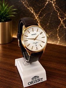 Relogio masculino Orient de couro marron MGSC1010S1NX