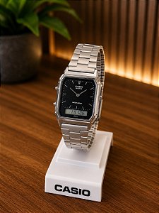 Relógio Casio Unissex Vintage Prata - AQ-230A-1DMQ
