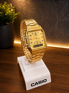 Relógio Casio Unissex Vintage Dourado - AQ-230GA-9BMQ