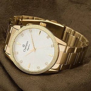 Relógio Champion Feminino Dourado Cn25823h