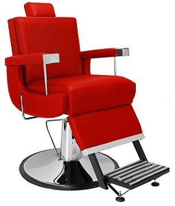 Cadeira de Barbeiro Flórida com Encosto e Apoio de Pé Reclináveis  Base Cromada