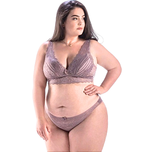 02111 - Conjunto Plus Size Lycra / Renda