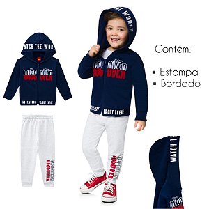 Conjunto Infantil Moletom Pelúciado Masculino Kyly