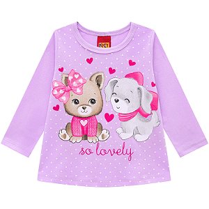 Camiseta Manga Longa Infantil Meia Malha KYLY