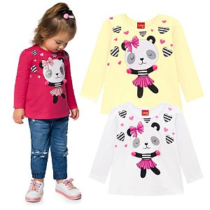 Camiseta Manga Longa Infantil Meia Malha KYLY
