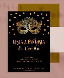 Convite Aniversário ou Identidade Visual - Festa Fantasia Máscara [Artes Digitais]