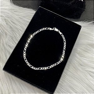 Pulseira de Prata 3x1 - 3mm e 21cm