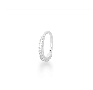 Piercing de Prata Argola Cravejada Nariz/Orelha