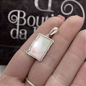 Pingente de Prata Placa Para Gravação