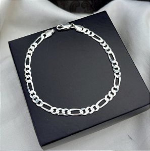 Pulseira de Prata 3x1 -  5mm 21cm