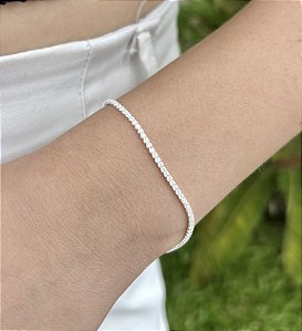 Pulseira de Prata Riviera Fina
