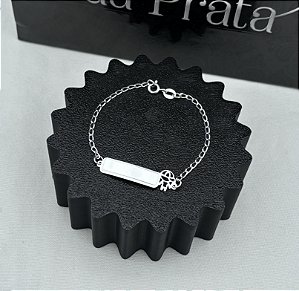 Pulseira de Prata Infantil Plaquinha Menino