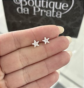 Brinco de Prata Pedra Estrela