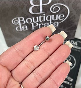 Piercing de Prata de Coração