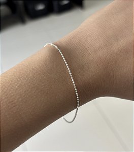 Pulseira de Prata Micro Bolinhas