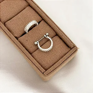 Piercing de Prata Conch Pedras