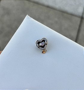 Berloque de Prata Coração/Mãe