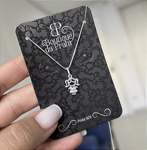 Colar de Prata Menina Cravejada