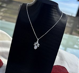 Colar de Prata Menina Cravejada