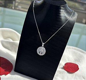 Colar de Prata Cravejado Nossa Senhora Aparecida