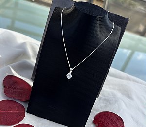 Colar de Prata com Ponto de Luz Redondo