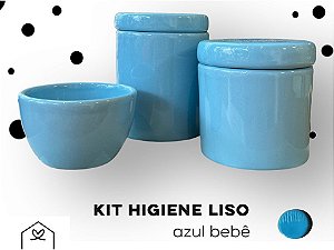 Kit Higiene 3 peças LISO - Azul Bebê