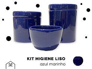 Kit Higiene 3 peças LISO - Azul Marinho
