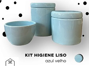 Kit Higiene 3 peças LISO - Azul Velho