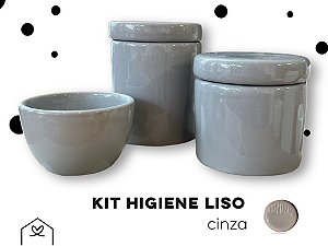 Kit Higiene 3 peças LISO - Cinza
