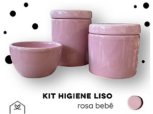 Kit Higiene 3 peças LISO - Rosa Bebe