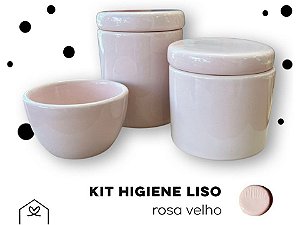 Kit Higiene 3 peças LISO - Rosa Velho