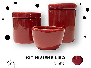 Kit Higiene 3 peças LISO - Vinho