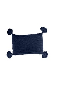 Almofada em Tricot - 30x40cm c/ franjas - LR2022 / Blue Star