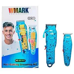 Kit Wmark 2 Maquinas Corte/acabamento/shaver Ng 601 Cor Azul