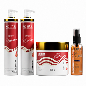 Kit Bellos Cachos 1 Shampoo + 1 Ativador + 1 Mascara de hidratação 500 + oleo da Capadocia