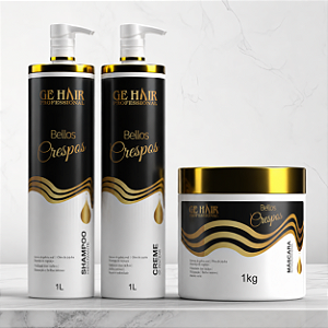 KIT BELLOS CRESPOS SHAMPOO + MASCARA + ATIVADOR 1L.