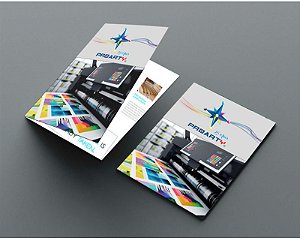 Folder 1 Dobra - Papel Couchê 115gr - Tam.: 20 x 14,8 cm - 250 Unid. - Colorido Frente e Verso