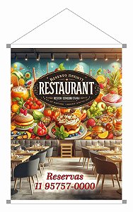 Banner - Lona 340gr - Tam. 60x90cm c/ Bastão e Cordão - 1 unid.