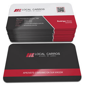 Cartão de Visita - Couchê 300gr - Laminação e Verniz Localizado F/V - Corte 4 Cantos Arredondados - 1.000 Unid.