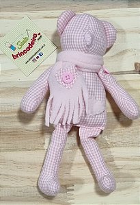 URSINHO XADREZ ROSA - 20cm