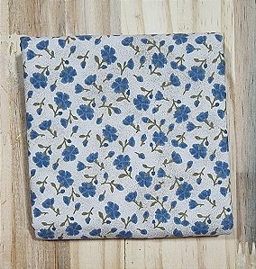 TECIDO FLORAL AZUL MINI